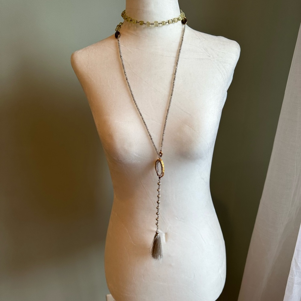 Bittersweet Designs green amethyst necklace